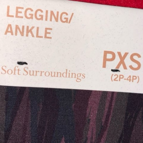 🗻 - NWT Soft Surroundings sz 2-4 petite xs Watercolor Ankle Leggings - Picture 3 of 4